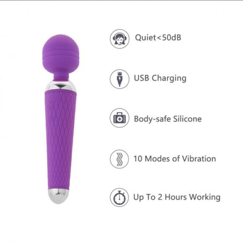 Wand Massager Rechargeable Handheld Cordless Portable Body Vibrator For Women
